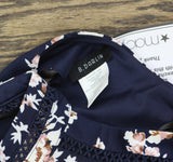 B. Darlin Womens Printed Mini Fit & Flare Dress I56FJ478 Navy Blue 1/2