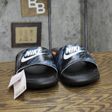 Nike Victori One Mens Printed Slide Sandals Pure Black Platinum Off Noir 11