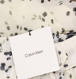Calvin Klein Printed Pull-On Pants Lined Drawstring 44B913G Light Gray Print XS