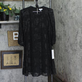 Calvin Klein Womens Chiffon 3/4-Sleeve Shift Dress CD4HGD2W Black 2