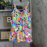 Swim Solutions One Piece Swimdress Swimsuit Floral Frenzy Multicolor 22W