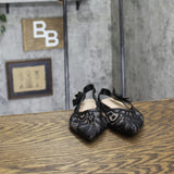 A New Day London Lace Slingback Bow Flats 94303523 Black 7M