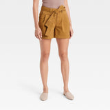 A New Day Women's High-Rise Pleat Front Shorts 83929688 Brown 14
