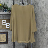 Attitudes By Renee Womens Knit BlouseTop Shirt 166a68c5f557e0 Tan Brown 2X