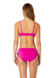 Anne Cole V Wire Elongated Underwire Top Swim Bikini Hibiscus PInk 32D / 34DD