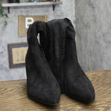 A New Day Womens Justice Boots Suede Mid Calf 94568883 Black 11M-WC