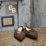 A New Day Womens Twiggy Multi Buckle Mini Heel Flats 94303757 Brown 7M