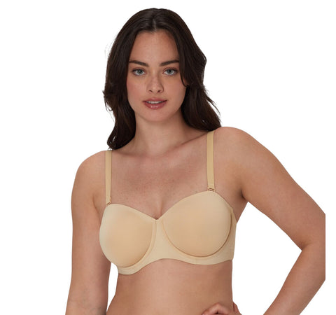 Bali Womens Coolest Smoothing Strapless Minimizer Bra Beige Brown 38D