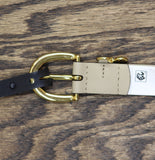 Lauren Ralph Lauren Womens Charm Crosshatch Leather Belt Birch Tan Brown L