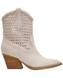 DV Dolce Vita Leather Pull-On Pointed Toe Western Booties Ivory Off White 8M