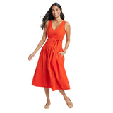 Universal Thread Womens Tie-Waist Midi A-Line Dress 92968100 Red S