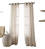 Nanshing Payton Window Curtain 2-Pack Panels with Grommet Ivory Brown 37x63