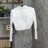 And Now This Womens Faux Wrap Poplin Shirt Bright White S