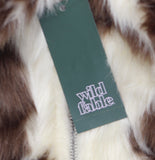 Wild Fable Faux Fur Full Zip Collared Long Sleeve Jacket Cream Off White L