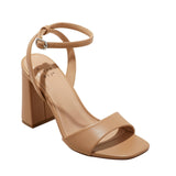 A New Day Womens Haley Ankle Strap Single Band Flare Heels 92562636 Tan Brown 6M