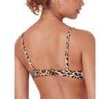 Andie Womens Swim Eco Nylon Bikini Top AT332 Cheetah Brown Multi M