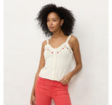 Lc Lauren Conrad Womens Embroidered Sweater Tank WL32S002RS Off White S