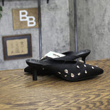 A New Day Katia Rhinestone Teardrop Satin Mule Heels 94663382 Black 8.5M
