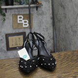 A New Day Women’s Ruth Heels Sequin Pearl Sandals 94646925 Black 9.5M