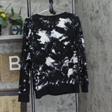 Jenni Womens Solid Sherpa Pajama Top 100154919MS Tie-Dye Black L