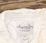 American Rag Womens Distressed Button Up  Denim Vest White Wash L