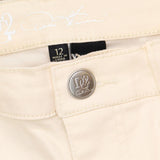 DG2 Womens Front Slit Bootcut Jeans 654743 Eggshell Off White 12