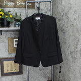 Le Suit Womens Plus Size Single-Button Blazer Slim-Fit Suit Pantsuit Black` 20W