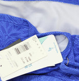 Swim Solutions Printed Twist-Front Tankini Swim Top Blue Paisley Jacquard 18