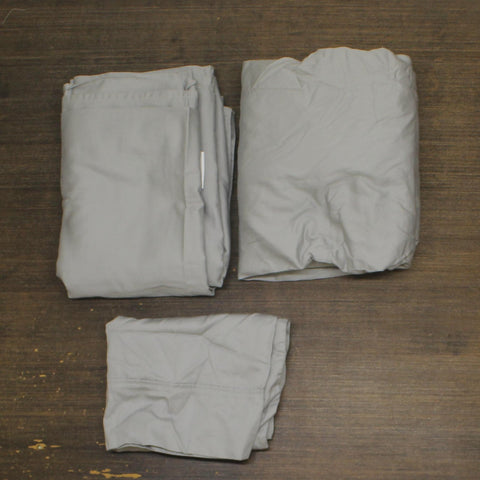 Christian Siriano New York Cotton 3-Piece Sheet Set Gray Twin XL