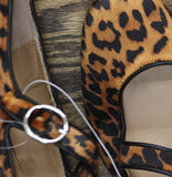 A New Day Crisscross Strap Round-Toe Velvet Flats Leopard Brown Multi 9M