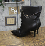 A New Day Womens Mickey Point Toe Moto Ankle Boots 90974111 Black 6M