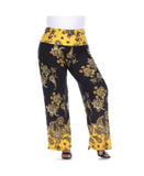 White Mark  Super Soft Wideleg Lounge Printed High Waist Stretch Palazzo Pants