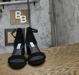 Steve Madden Womens Block Irenee Dress Sandal IRENEE Black Suede 7M