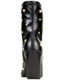 I.n.c. International Concepts Faux Leather Dress Ankle Boots Black / Gold 5.5M