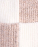 On 34th Womens Brushed Rib Colorblocked Beanie Rolled Cuff Tan Brown / White