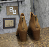 Sun + Stone Womens Pull On Elizaa Booties 10010962100 Cognac Brown 12M