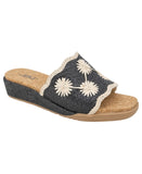 JBU By Jambu Comfort Casual Fashion Slip On Wedge Sandal Black / White 9.5M