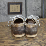 Nine West Womens Vintage TONYGD Shiny Boat Shoes Silver / Gold 6.5M