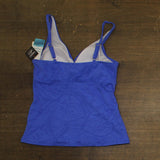 Swim Solutions Printed Twist-Front Tankini Swim Top Paisley Jacquard Blue 14