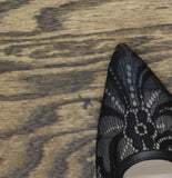 A New Day London Lace Slingback Bow Flats 94303522 Black 6.5M