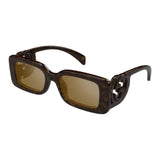 Gucci Monochrome Rectangle Acetate Sunglasses GG1325S012 Shiny Dark Havana 54MM