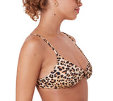Andie Womens Swim Eco Nylon Bikini Top AT332 Cheetah Brown Multi M