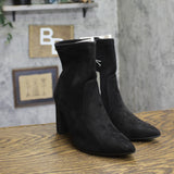 A New Day Womens Sienna Low Shaft Heeled Boots Faux Suede 94637450 Black 5.5M