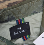 PS Paul Smith Mountain Print Field Jacket with Button Front Green Multi XL