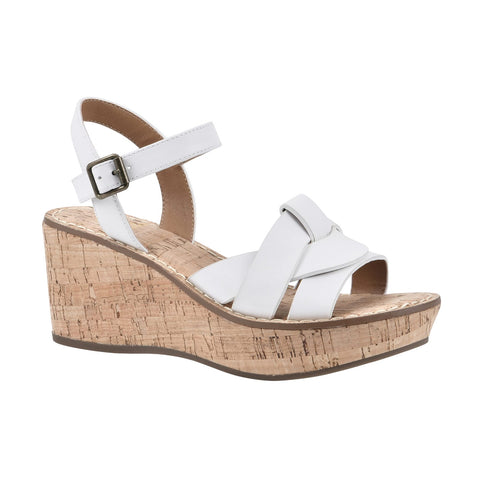 White Mountain Womens Simple Platform Wedge Sandal White Multi 7.5M