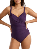 Miraclesuit Sanibel Tummy Control Underwire One Piece Swimsuit Sangria Purple 12