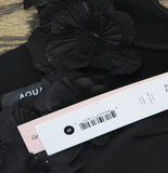 Aqua Applique Floral Mini Dress IDO14633 Black S