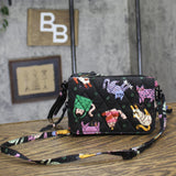Vera Bradley Quilted Crossbody Shoulder Purse Pouch Black