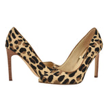 Nine West Tatiana Pump Closed Toe Heels Stiletto High Leopard Raffia Brown 6M