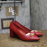 Tommy Hilfiger Womens Nanya Block Heel Pumps TWNANYA Red 8M